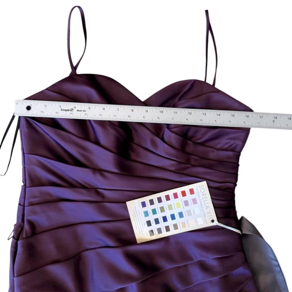 NWT Sorella Vita Cocktail Dress Style 2399 Women’s Size: 12 Color: Aubergine - Picture 9 of 13